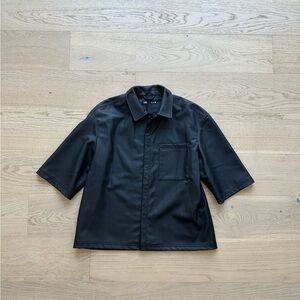 Men’s button up leather shirt